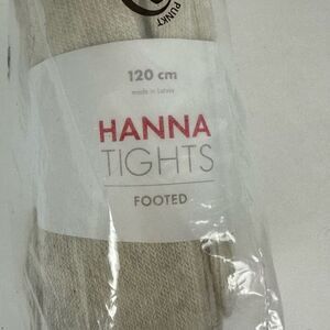 Hanna Andersson Girls Oat Heather Footed Tights size 120 / 6 NEW
